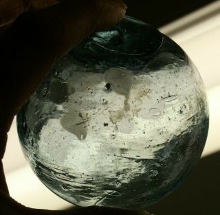 Authentic Japanese Glass Fishing Float Light Blue 3 1/2 