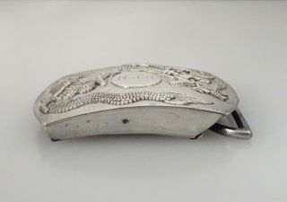 Chinese Sterling Silver Dragon Belt Buckle - 56588 5