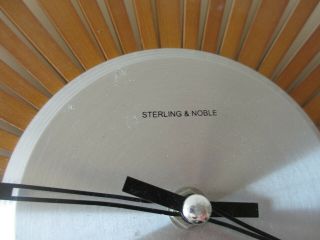 Sterling Noble Sunburst Starburst Atomic Mid Century Modern Wall Clock Teak Wood 3