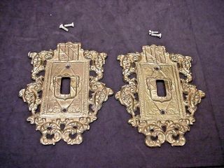 Brass Switch Plate Cover V M Virginia Metalcrafters Set Of 2 Single On/off