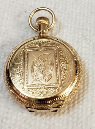 Gorgeous Vintage 14k Solid Gold Fancy Dial Columbus Pocket Watch