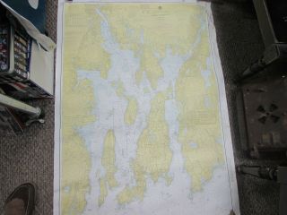 Vintage Navigational Charts - Narragansett Bay - Mass & R.  I.  - 34 X 45 - Map 3