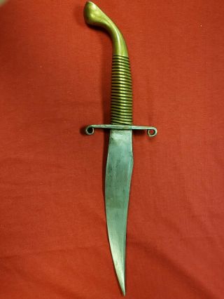 RARE Early Issue Nichols WW2 Fighting Knife With Scabbard 7