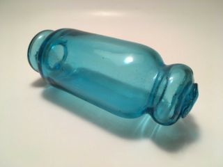 Peacock Blue Glass Rolling Pin Fishing Float