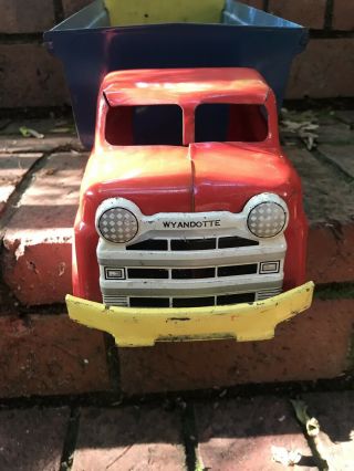Estate Vintage 1940s Wyandotte Pressed Steel Toy Dump Truck 4