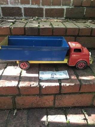 Estate Vintage 1940s Wyandotte Pressed Steel Toy Dump Truck 7