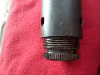 WW2 Sten screw barrel nut with pipe extension,  3 partial British crown stamps 6