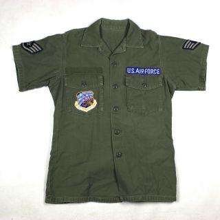 Og - 107 Field Fatigue Shirt Jacket Green Cotton Usaf Us Air Force Short Sleeve