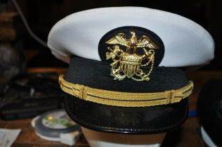 Vintage Bancroft Usn Us Navy Officers Dress Hat