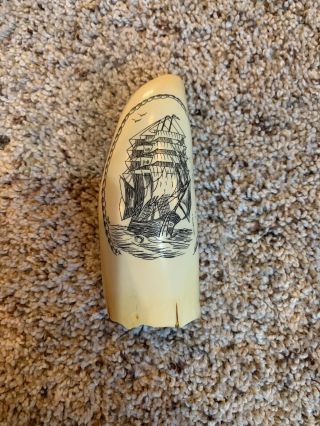 Vintage Scrimshaw Whale 