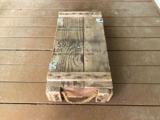 Vintage Wood Military Box Crate - M28a2 Bazooka Rocket Ammunition Wooden Crate