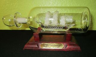 Model Uss Constitution 1797 Ship In A Bottle Mayflower Glass " Old Iron Sides "