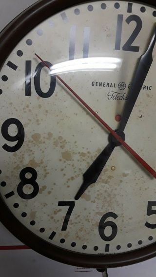 Vintage Telechron Electric Wall Clock School Commercial Shop Industrial 1F312 2