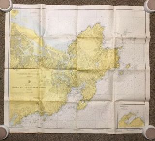 1973 Vintage Goucester Ma Harbor Nautical Chart Map Noaa Ocean Survey 40x36
