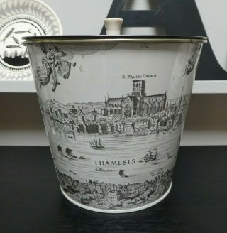 Modernist Small Lidded Metal Waste Paper Bin Or Canister London Fornasetti ?