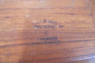vintage ARISTACRAFT mid - century modern TEAK Wood 9pc SALAD BOWL Serving Set w/Ut 3