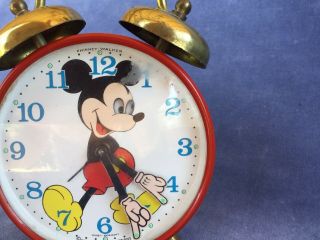 Vintage Mickey Mouse Alarm Clock Animated Googly Eyes W.  Germany Walt Disney 2