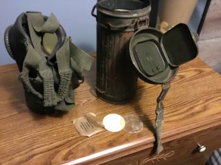 WW2 Wehrmacht German Gas Mask Canister 1942 (bmw) 2