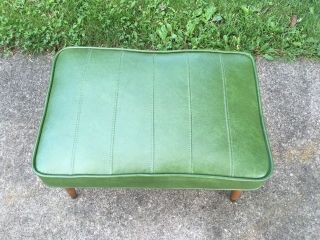 Retro Vintage Ottoman Footstool Rectangular Green Babcock Phillips Mid Century 3