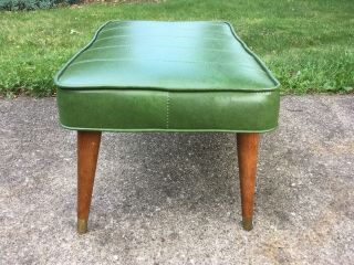 Retro Vintage Ottoman Footstool Rectangular Green Babcock Phillips Mid Century 5