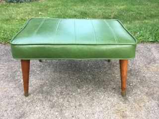 Retro Vintage Ottoman Footstool Rectangular Green Babcock Phillips Mid Century 6