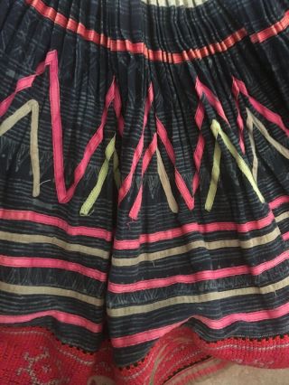 Vintage Hmong Tribal Ethnic Folk Costume Handmade Hemp Skirt 4