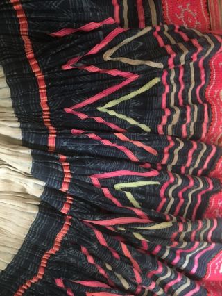 Vintage Hmong Tribal Ethnic Folk Costume Handmade Hemp Skirt 6