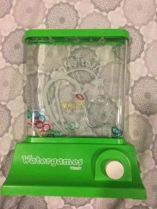 Vintage Tomy Watergames Ring Toss Water Game Lime Green Water Games 3