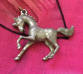 Vintage Antique Silver Horse Equestrian Animal Pet Charm Pendant Estate Find Vtg