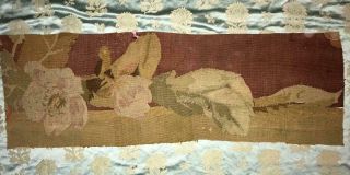 98 cm LARGE SCALE TIMEWORN 19th CENTURY FRENCH AUBUSSON TAPESTRY FRAGMENT 2
