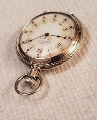 Vintage Waltham Multicolored Dial Coin Silver Pocket Watch