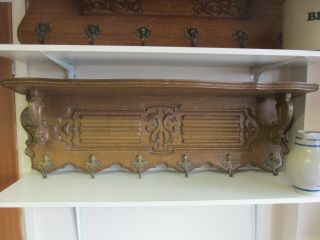 Wooden Carved Coat Rack And Shelf French