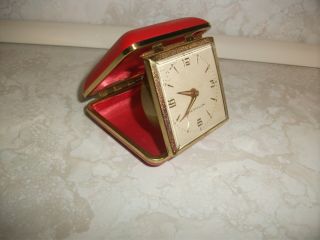 Vintage Westclox Travel Alarm Clock Rare Japan Red Folding Touralarm Vgc