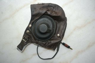 Air Force Mig - 15 Fighter Pilots Sheepskin Communication Protection Helmet