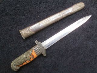 Very Rare Ww2 Chinese Air Force Officer Dagger Dirk And Scabbard