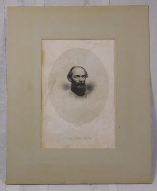 Vtg E Kirby Smith Confederate General Matted Portrait Etched Photo