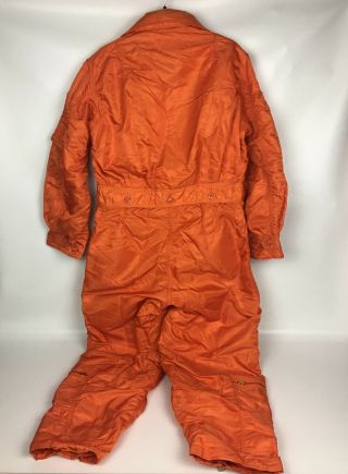 Vintage 1960s USAF Air Force CWU - 1/P Orange Flight Suit Coveralls Medium Regular 2