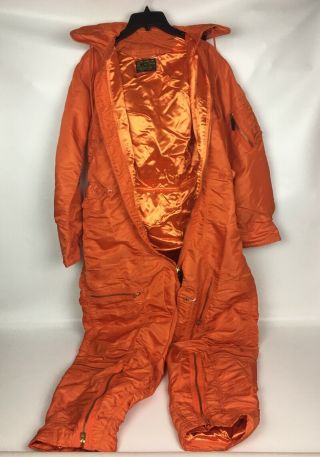 Vintage 1960s USAF Air Force CWU - 1/P Orange Flight Suit Coveralls Medium Regular 4