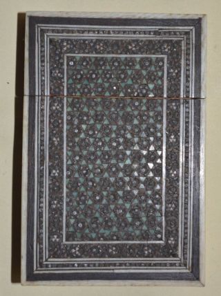 Victorian Antique Sadeli Work Micro Mosaic Calling Card Case.  9 & 10