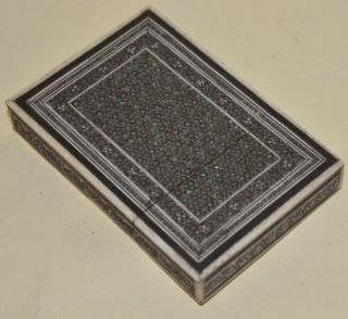 Victorian Antique Sadeli Work Micro Mosaic Calling Card Case.  9 & 10 4