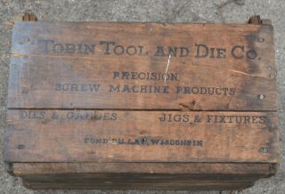 Antiquetobin Tool And Die Company Wood Box Wooden Crate