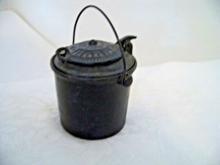 Antique 1865 - 1900 Cast Iron Fanner Carpenters Glue Pot with Insert 4