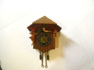 Wintermantel Miniature Clock BIrd Nest Cuckoo 4 x 3 1/2 