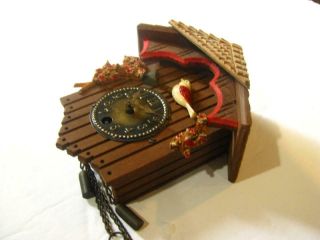 Wintermantel Miniature Clock BIrd Nest Cuckoo 4 x 3 1/2 