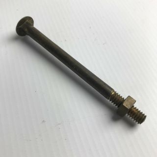 3 - 1/2 Inch Bronze Nautical Round Head Carriage Bolt And Nut