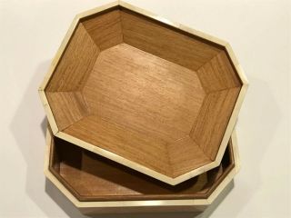 1960’s Art Deco Octagon Wooden and Bakelite Jewellery/Button Box/Container 4
