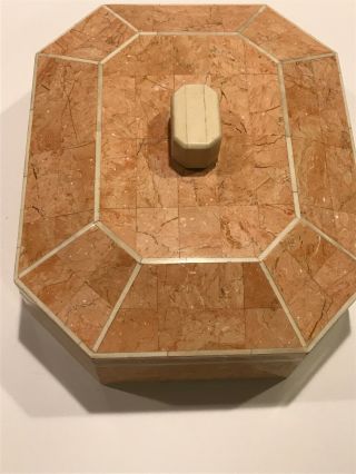 1960’s Art Deco Octagon Wooden and Bakelite Jewellery/Button Box/Container 8