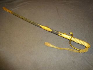 K66 Japanese WWll Naval sword,  parade saber in mountings,  ray skin,  knot 12