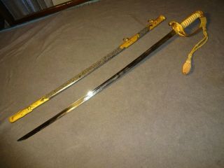 K66 Japanese WWll Naval sword,  parade saber in mountings,  ray skin,  knot 2