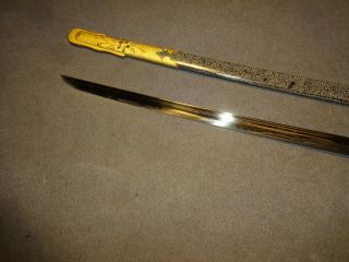 K66 Japanese WWll Naval sword,  parade saber in mountings,  ray skin,  knot 3